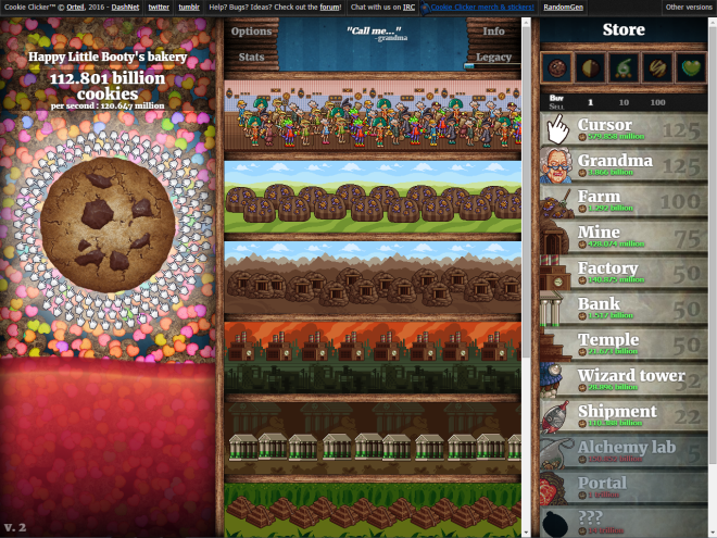 Consume! Produce! Click! Cookie Clicker Version 2 Out